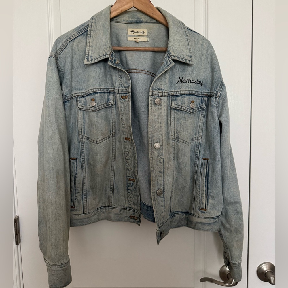 Women’s Madewell Boxy Crop Denim Jacket size XXL